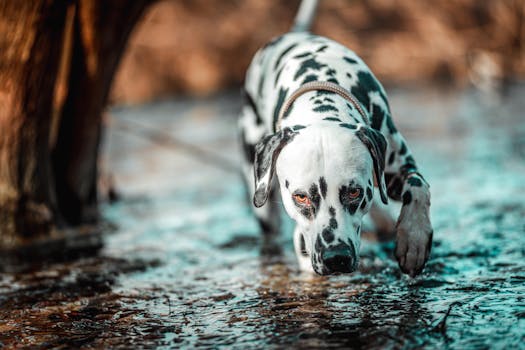 dog tracking a scent trail