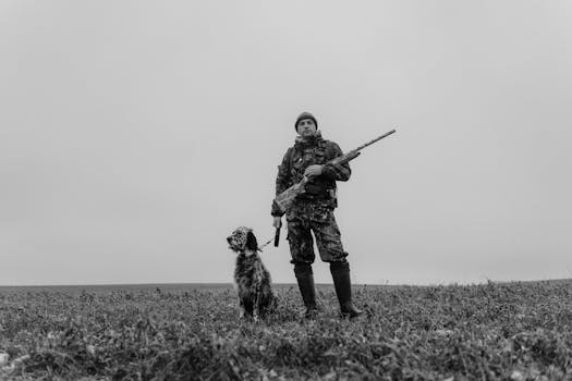 hunting dog training outdoors